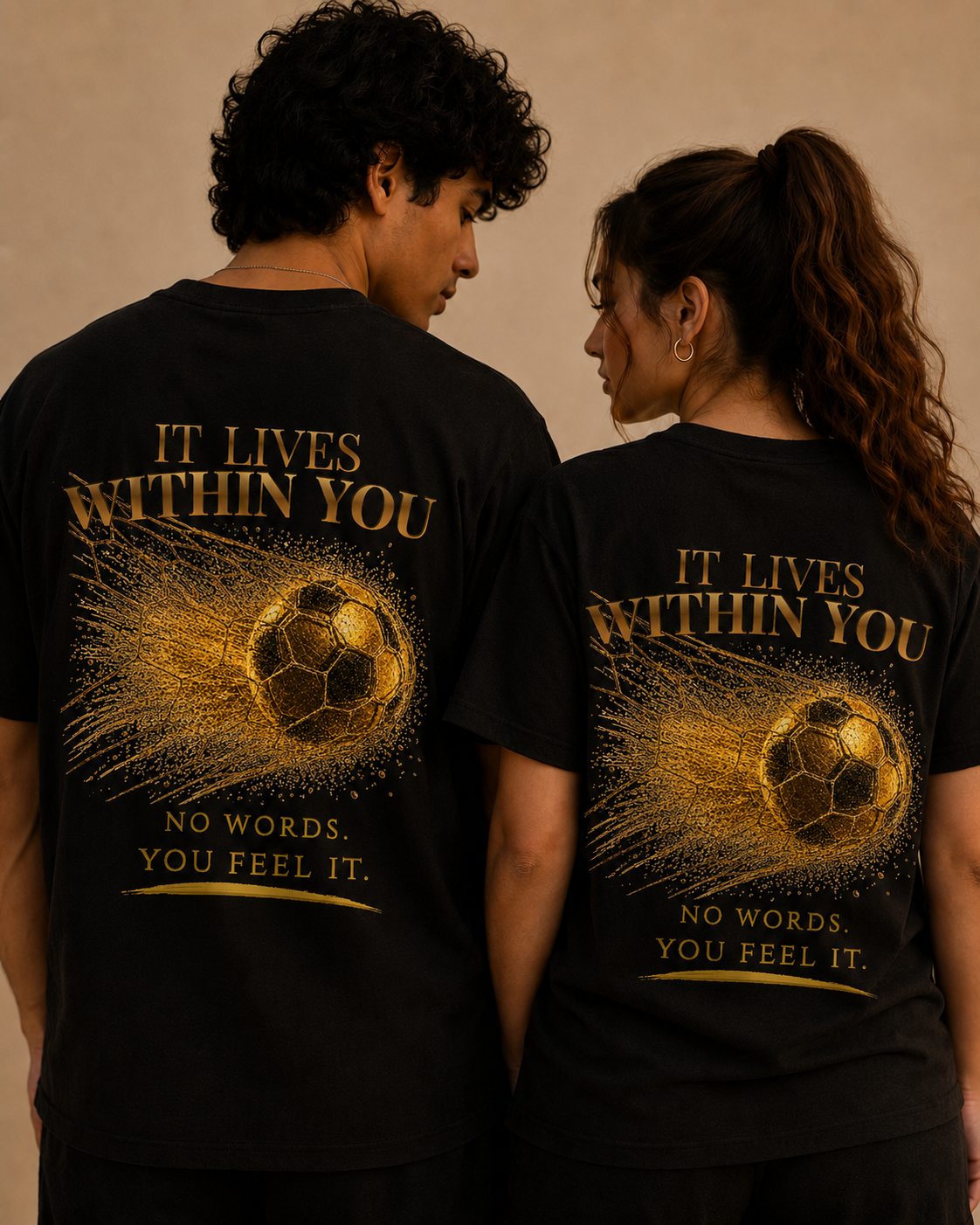 It Lives Within You | Gold Soccer Design | English Edition | Back Print